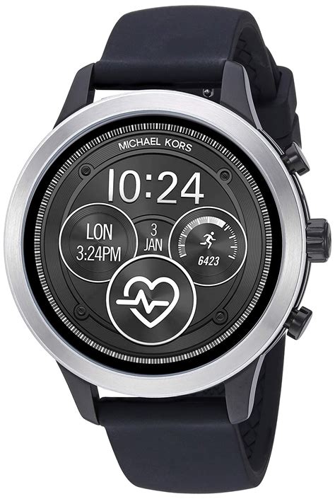 michael kors access watch black|michael kors black silicone watch.